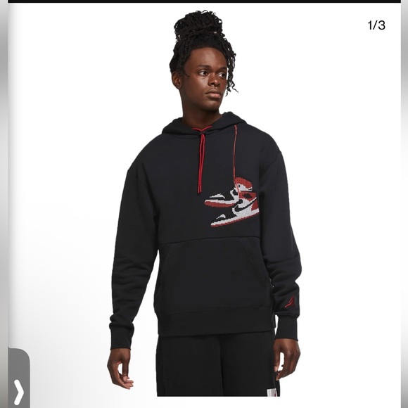 Nike AIR JORDAN MEN’s Jumpman Holiday HOODIE BLACK SWEATSHIRT SIZE XL - Picture 2 of 10